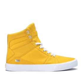 Supra Mens ALUMINUM Caution/white High Top Shoes | CA-93582